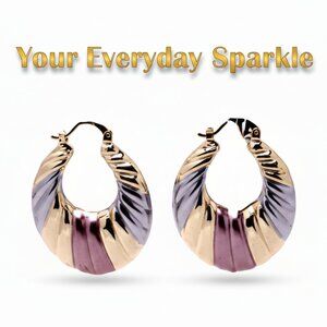 Brass CZ Zircon Hoop Drop Earrings | Patterson Jewelry